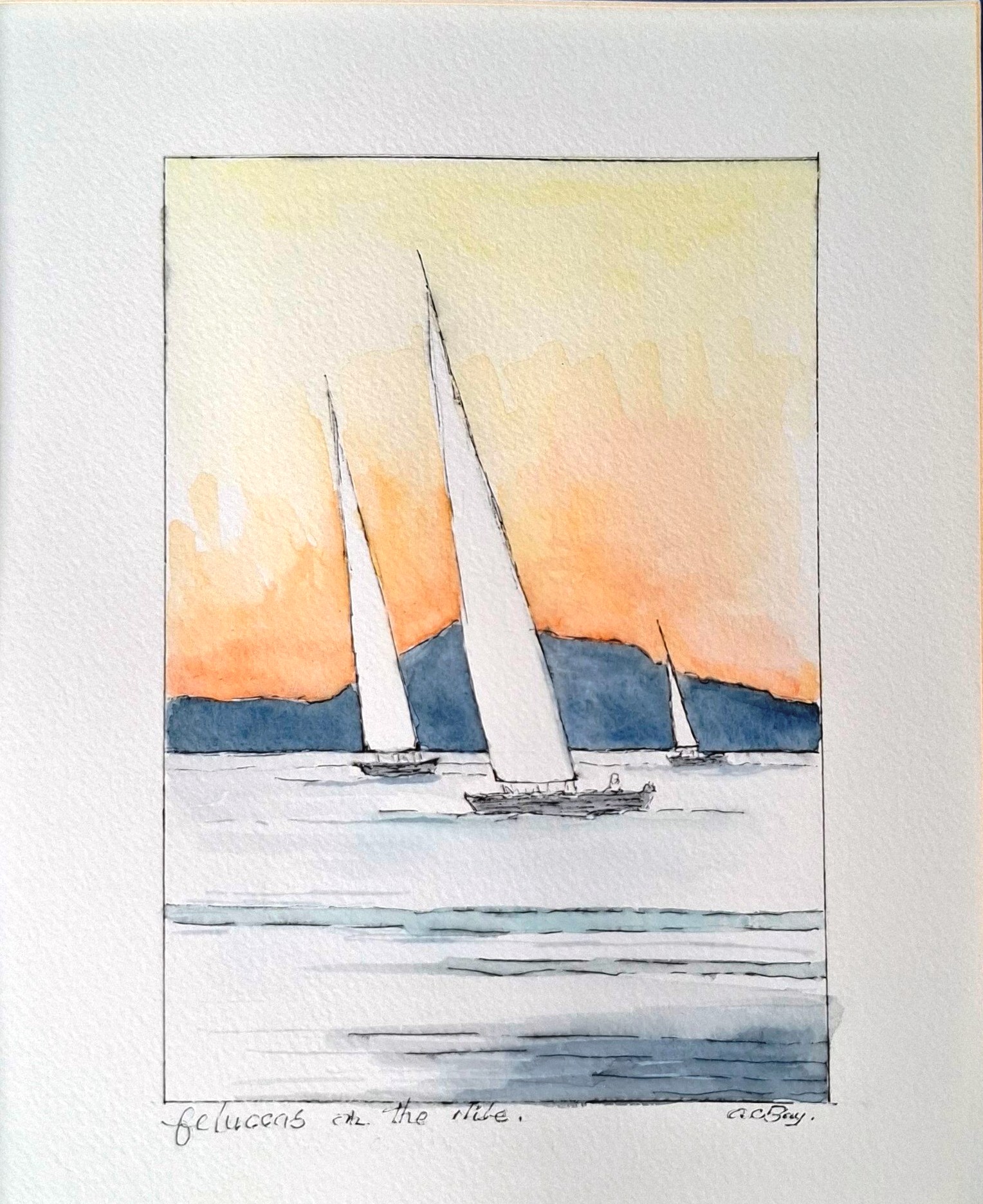 Feluccas on the Nile by Alison